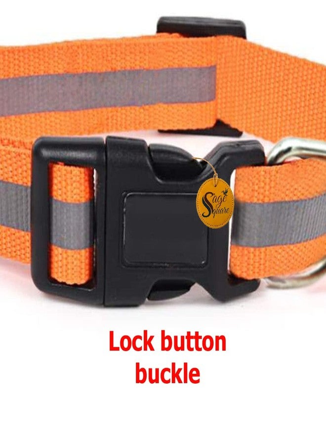 Sage Square Reflective Dog Collar, Colorful, Release Buckle, Training, Safe, Durable, Reflective Strip for Puppies, Dogs, Cats - Image 2